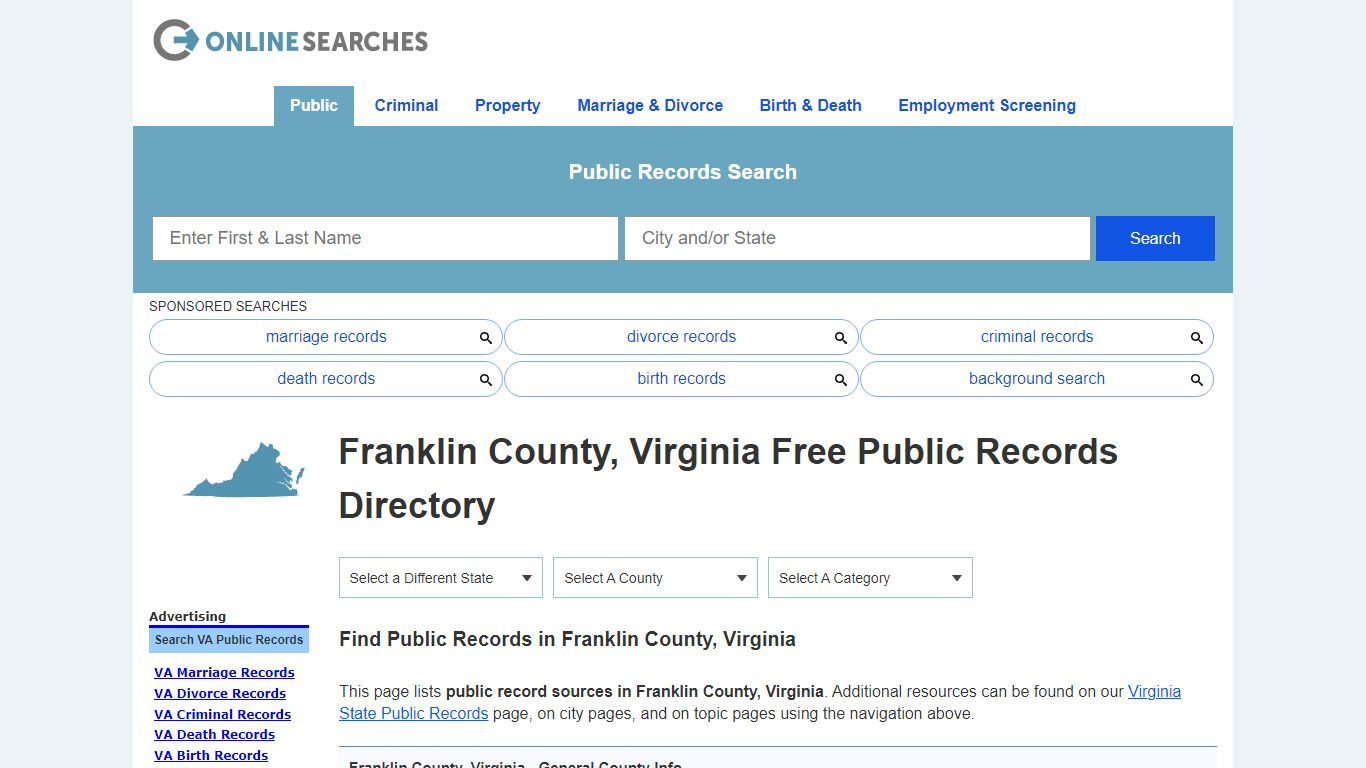 Franklin County, Virginia Public Records Directory